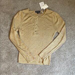 NEW With tags - Generation Love Metallic Gold Knit Top Long Sleeve